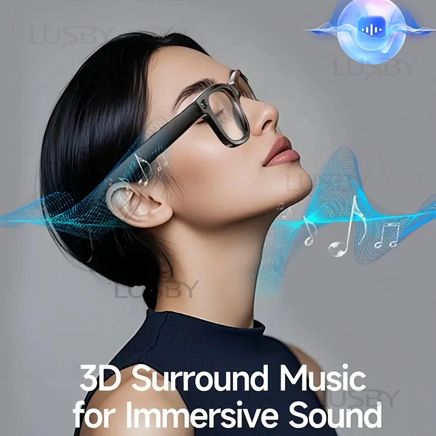 LUSBY Smart AI Camera Glasses | 8MP with Photochromic Lenses & Real-Time Translation – Hands-Free Video & Photo for Travel & Outdoors