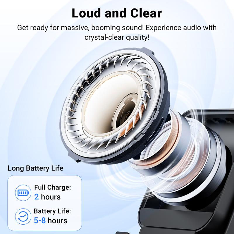 PUTARE 5-in-1 Wireless Speaker Stand | Phone/Tablet Holder with 3500mAh Power Bank – 360° Adjustable, Ambient Light for Desk & Home