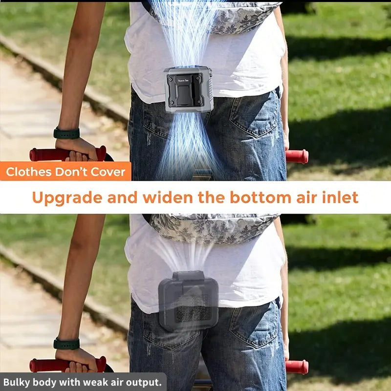 HOOYS 199-Speed Portable Fan | Hands-Free Waist Clip, Rechargeable with Flashlight & Battery Display – For Camping, Jobsites & Travel